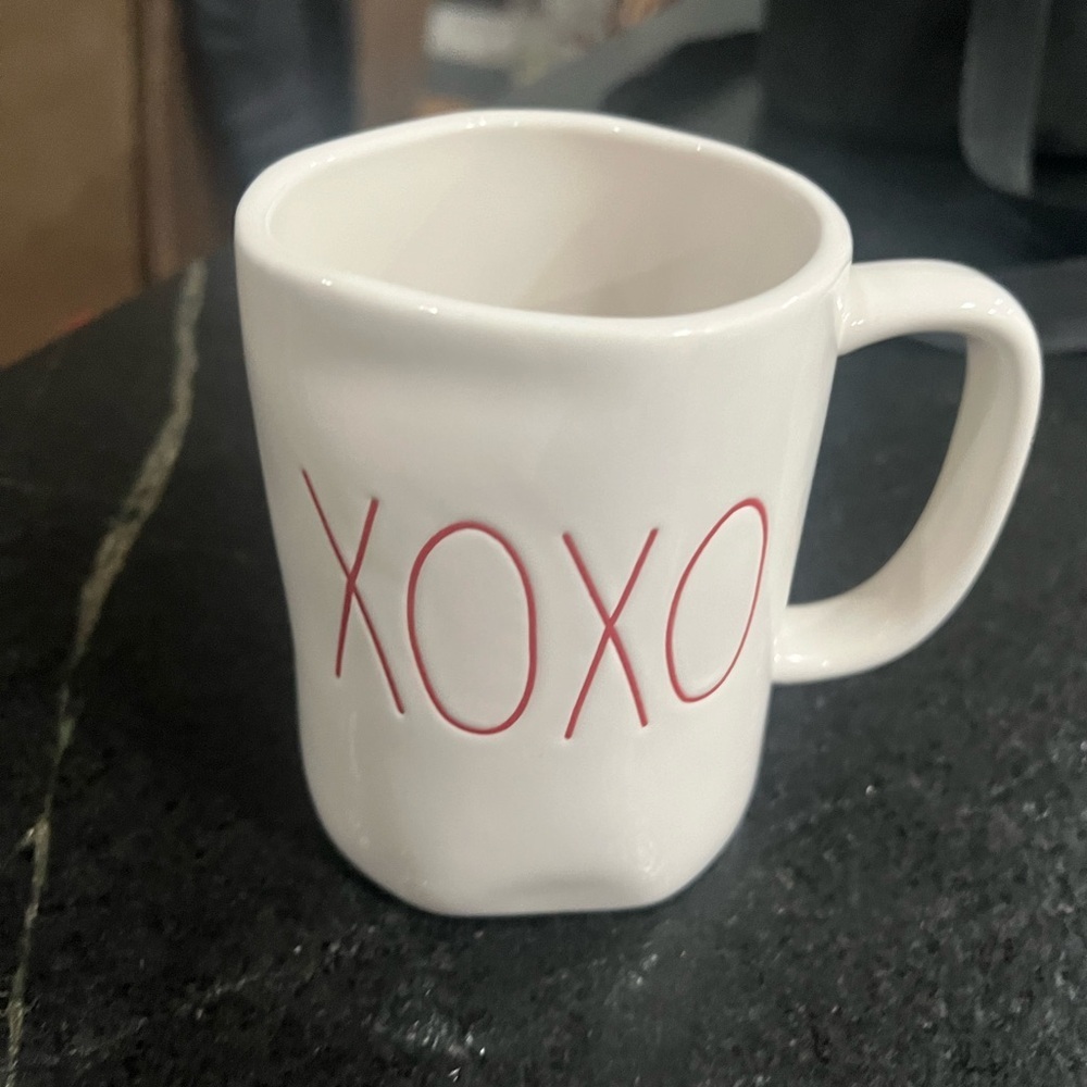 Rae Dunn XOXO Ceramic Mug with Red Interior